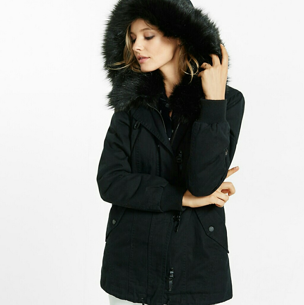 Faux Fur Hooded Parka  **holiday sale**